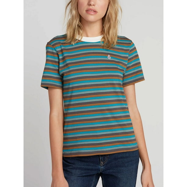 Volcom Big Boys Storie Striped Crew Short Sleeve Shirt
